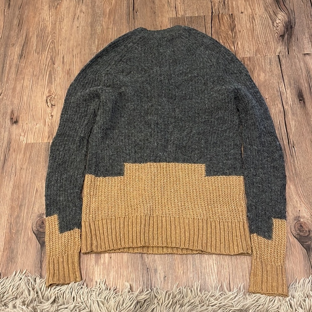 XS Madewell Sweater Gray Tan Long Sleeve - Picture 2 of 3